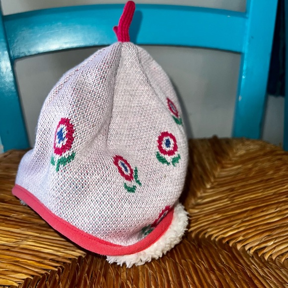 Patagonia Baby Reversible Beanie 6-12 Mos Pink Flowers - Picture 4 of 5